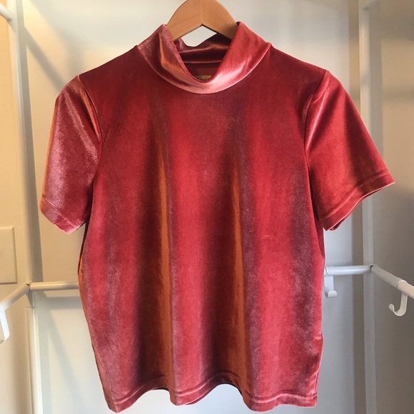 Madewell rust velvet mock turtleneck - Picture 2 of 4